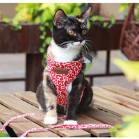 HKM-3161533 Japanese Style Cat Towing Rope Harness - Breathable Polyester Canvas, Sizes XS/S, 3 Colors Available
