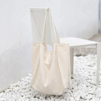 HKM-316179 Korean Style Large Canvas Shopping Bag - Simple Retro Shoulder Sling Bag