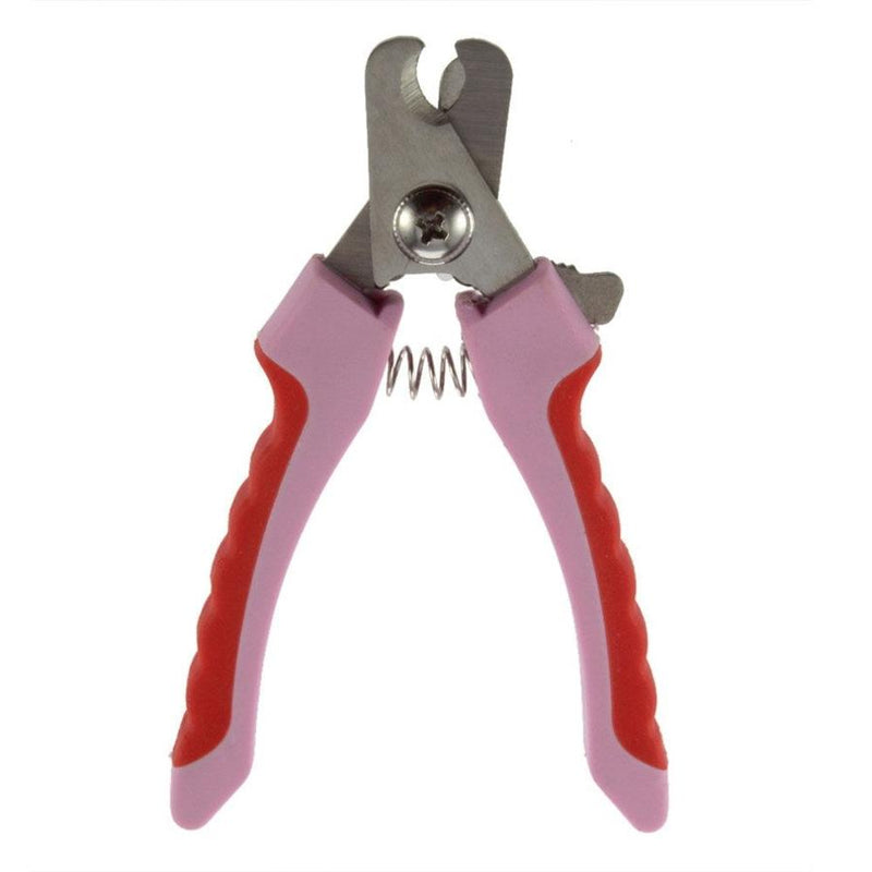 HKM-316179 Pet Nail Clippers Scissors for Dogs and Cats - Stainless Steel, 125mm, Pink
