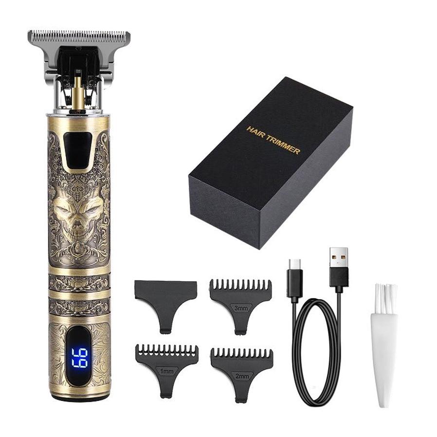 HKM-316179 Retro Rechargeable Electric Hair Clippers with Stainless Steel Blades and Accessories