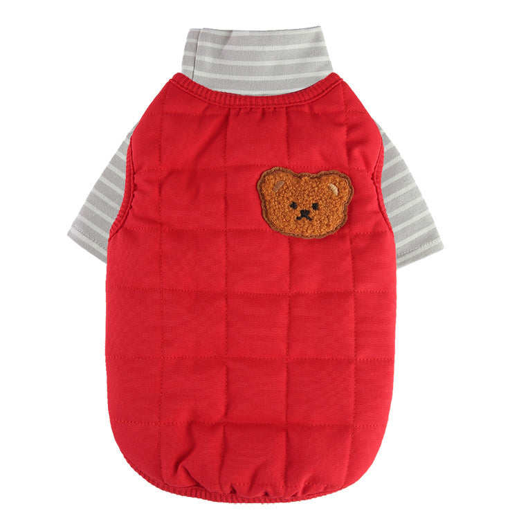 HKM-3161917 Warm Cotton Padded Dog Coat with Hauling Rope for Winter Weather