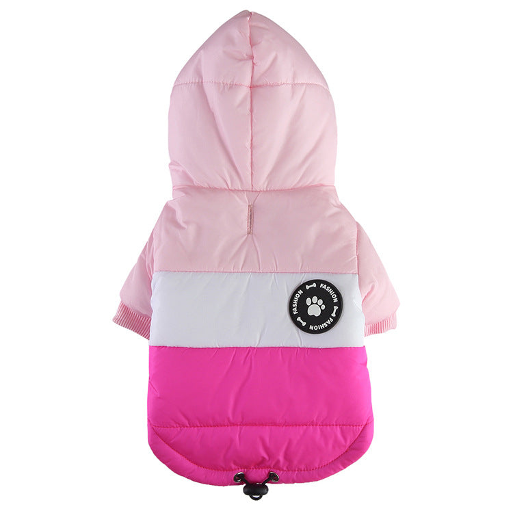 HKM-3161917 Warm Cotton Padded Dog Coat with Hauling Rope for Winter Weather