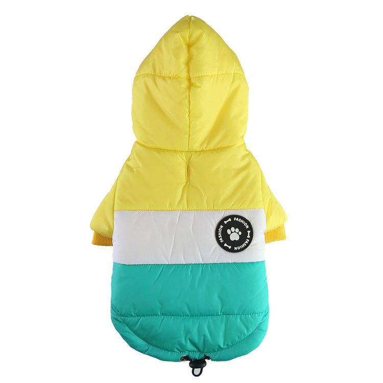 HKM-3161917 Warm Cotton Padded Dog Coat with Hauling Rope for Winter Weather