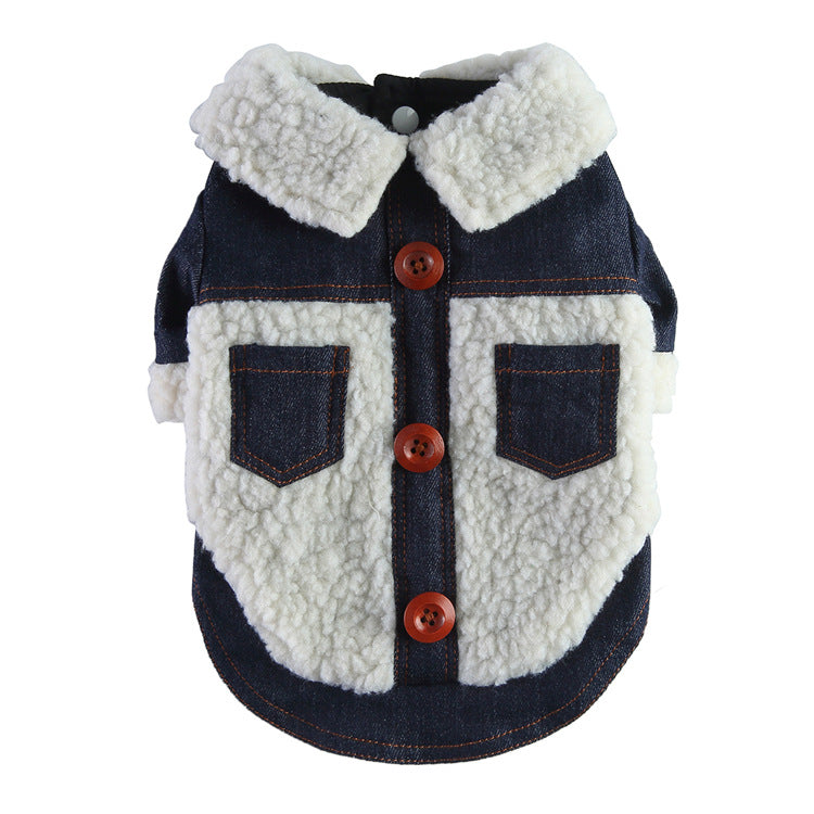 HKM-3161917 Warm Cotton Padded Dog Coat with Hauling Rope for Winter Weather