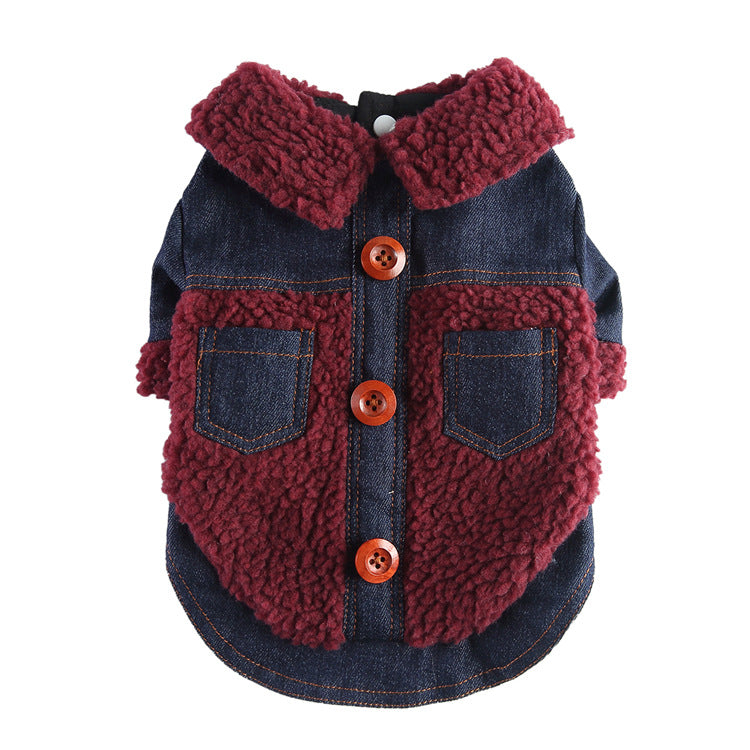 HKM-3161917 Warm Cotton Padded Dog Coat with Hauling Rope for Winter Weather