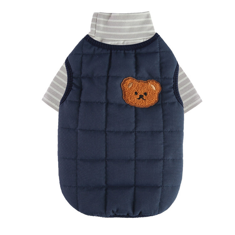 HKM-3161917 Warm Cotton Padded Dog Coat with Hauling Rope for Winter Weather