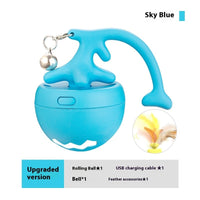 HKM-3163069 Interactive USB Rechargeable Cat Toy Ball with Obstacle Avoidance and Detachable Tail