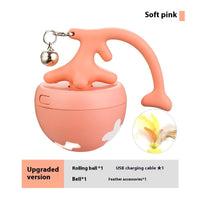 HKM-3163069 Interactive USB Rechargeable Cat Toy Ball with Obstacle Avoidance and Detachable Tail