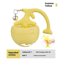 HKM-3163069 Interactive USB Rechargeable Cat Toy Ball with Obstacle Avoidance and Detachable Tail