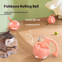 HKM-3163069 Interactive USB Rechargeable Cat Toy Ball with Obstacle Avoidance and Detachable Tail