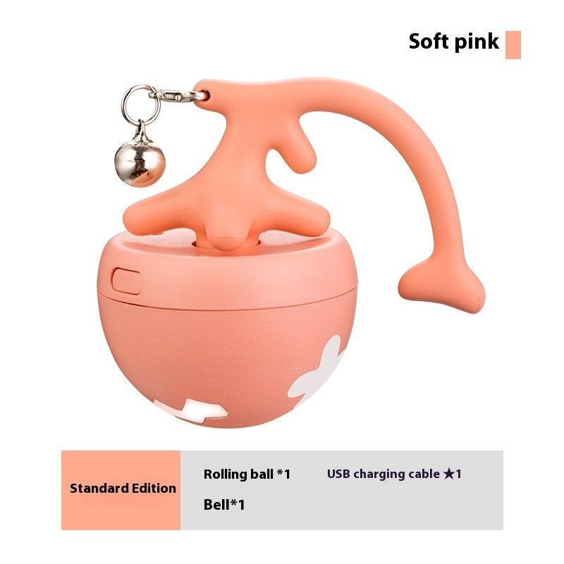 HKM-3163069 Interactive USB Rechargeable Cat Toy Ball with Obstacle Avoidance and Detachable Tail