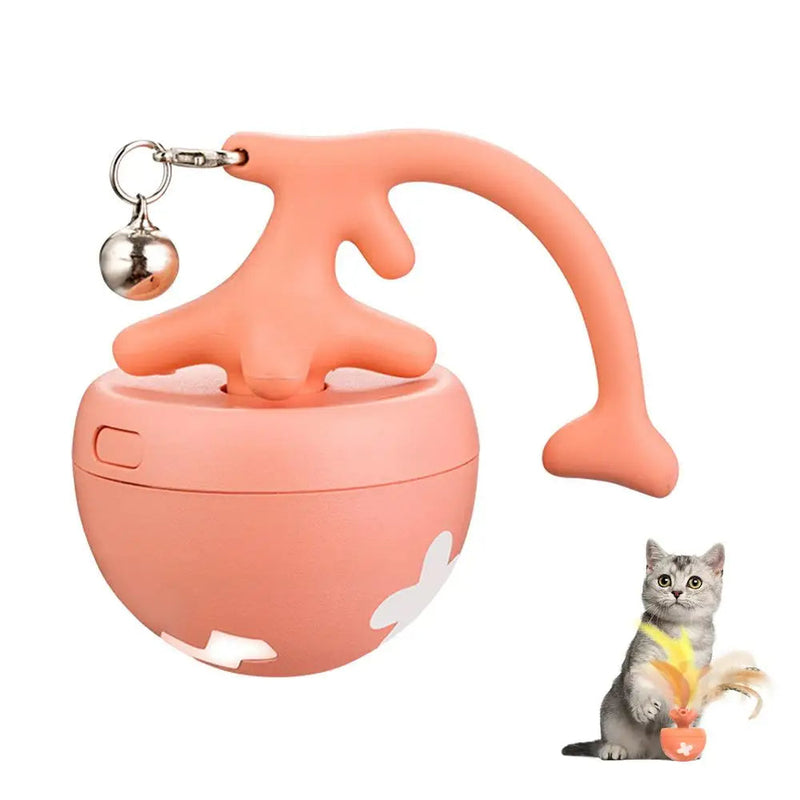 HKM-3163069 Interactive USB Rechargeable Cat Toy Ball with Obstacle Avoidance and Detachable Tail