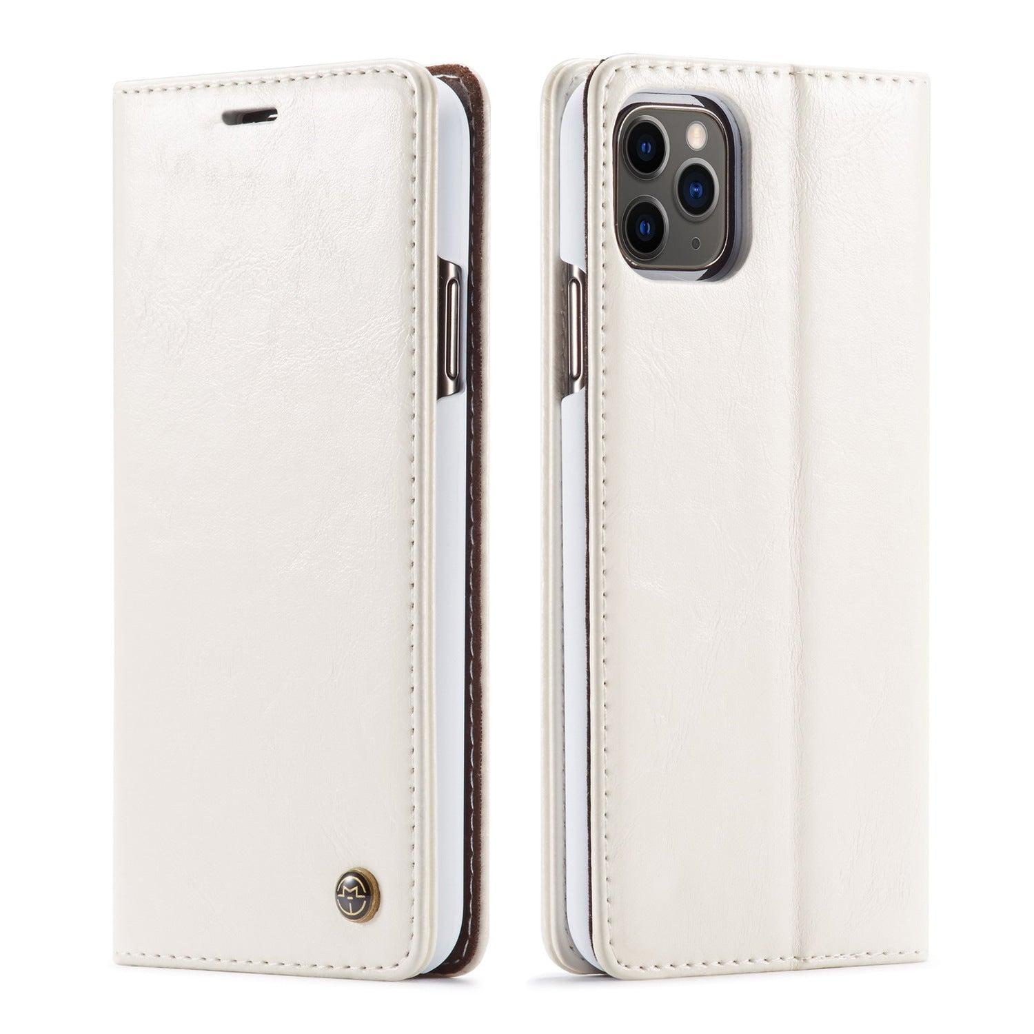 HKM-316371 Stylish PU Leather Wallet Case with Card Holder for iPhone Models