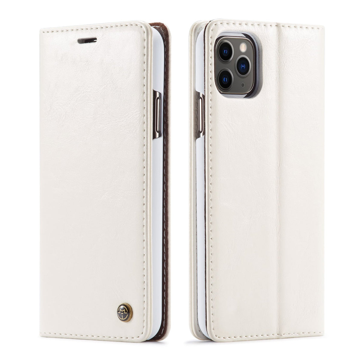 HKM-316371 Stylish PU Leather Wallet Case with Card Holder for iPhone Models