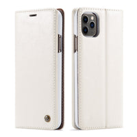 HKM-316371 Stylish PU Leather Wallet Case with Card Holder for iPhone Models