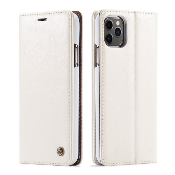 HKM-316371 Stylish PU Leather Wallet Case with Card Holder for iPhone Models