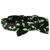 HKM-3164221 Skull and Bat Design Nylon Pet Leash and Collar for Dogs, Adjustable Sizes S, M, L