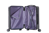 HKM-316499 3-Piece 360-Degree Hard Shell Trolley Luggage Set - 20/24/28 Inch Travel Suitcases in ABS and PC Materials