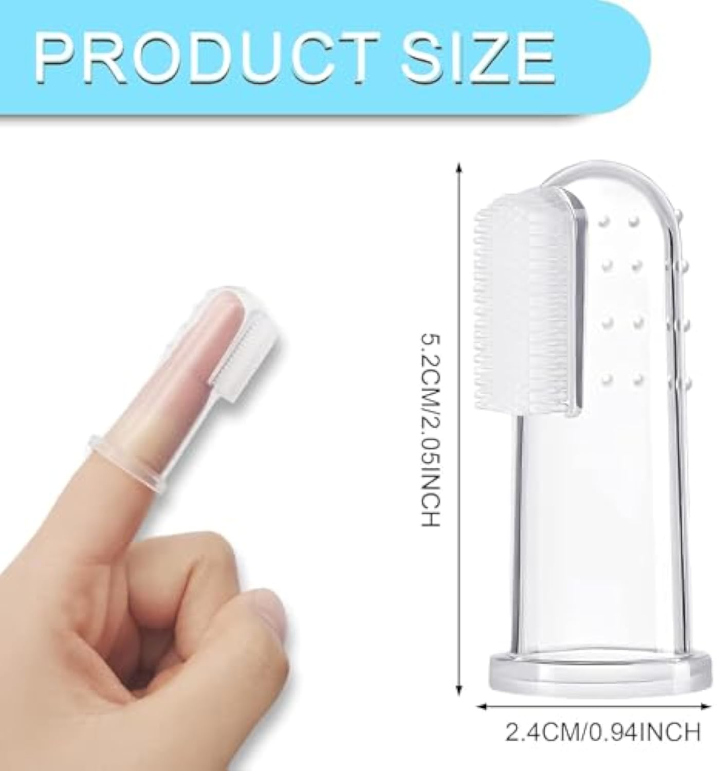 HKM-3165501 Soft Silicone Finger Toothbrush for Pets - Easy Dental Care for Dogs and Cats