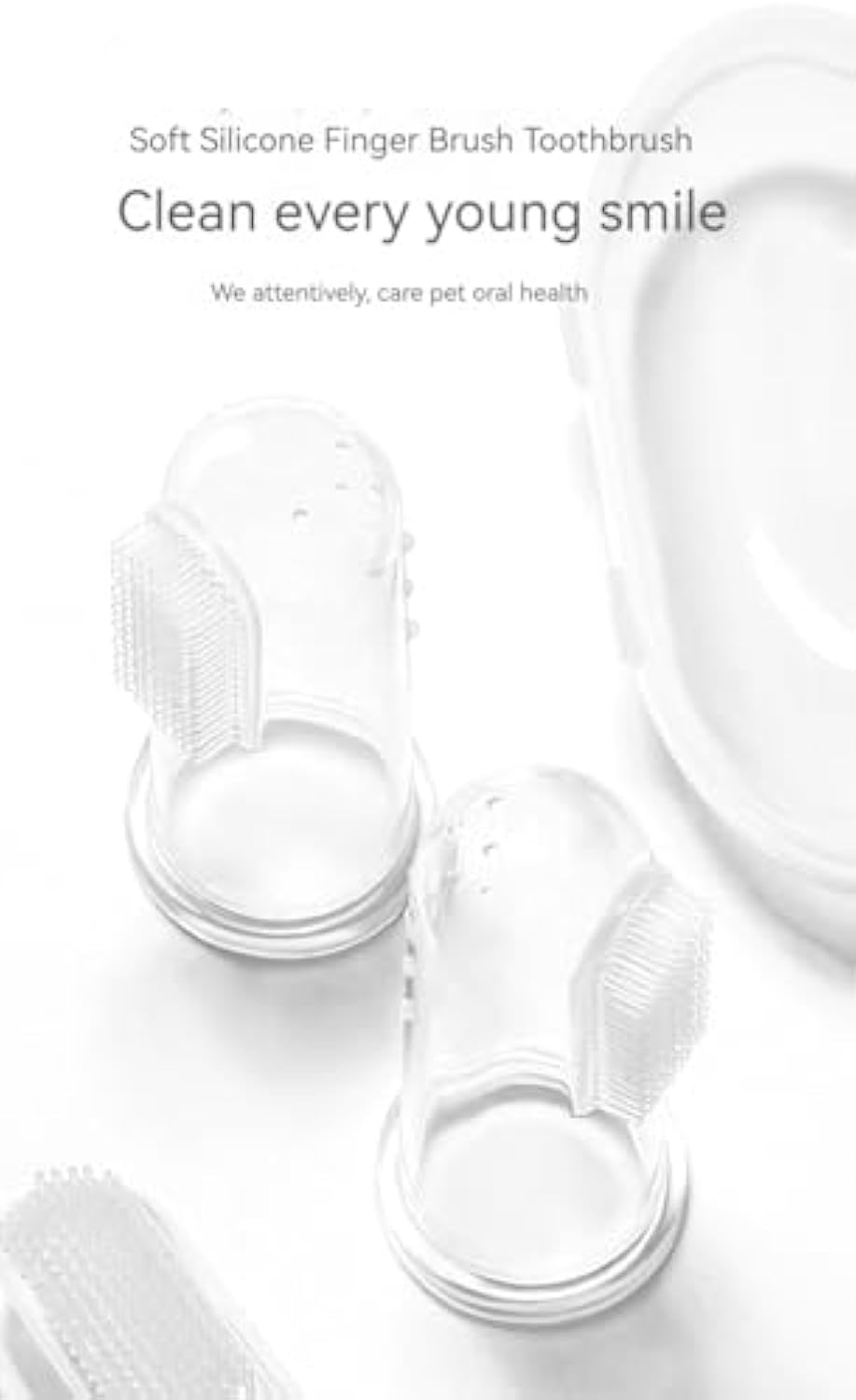 HKM-3165501 Soft Silicone Finger Toothbrush for Pets - Easy Dental Care for Dogs and Cats