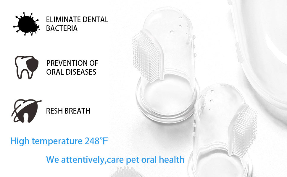 HKM-3165501 Soft Silicone Finger Toothbrush for Pets - Easy Dental Care for Dogs and Cats