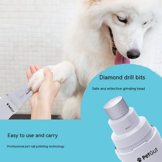 HKM-3166013 Three-in-One Pet Nail Piercing Device - Pet Nail Clippers with Sharpener and Data Cable, White, 14x3cm