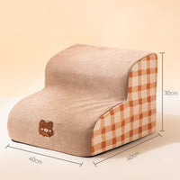 HKM-3166397 Removable Sponge Pet Stairs for Small Dogs - Corduroy and Snow Velvet Design, 40x72x40cm