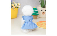 HKM-3166781 Embroidered Letter Denim Skirt for Dogs - Spring & Summer Fashion in Dark Blue and Light Blue