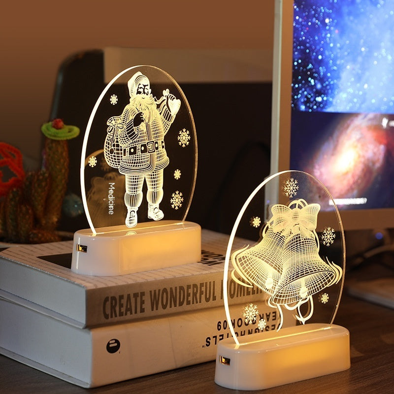 HKM-316883 Warm White Christmas Night Light Decoration - USB/Battery Powered LED Ambiance Light - 16.2cm x 13cm