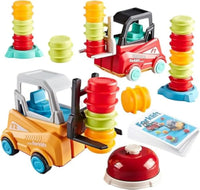 HKM-316947 Kids Montessori Engineer Forklift Balancing Stacking Game Toy