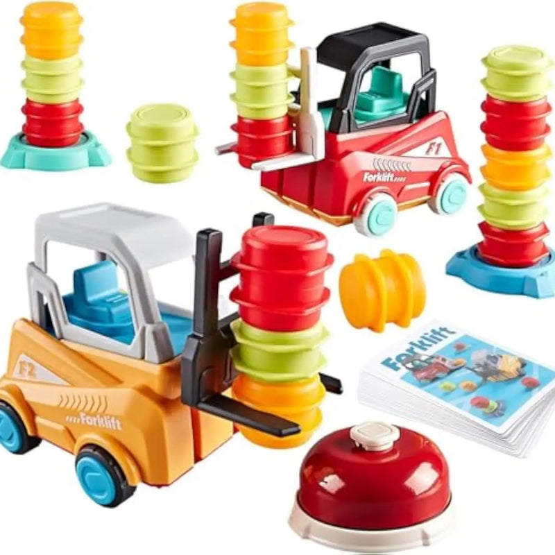 HKM-316947 Kids Montessori Engineer Forklift Balancing Stacking Game Toy
