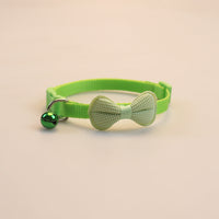 HKM-3169981 Cute Bowknot Cotton-Filled Adjustable Pet Collar in Fluorescent Green, Yellow, Pink, Purple, Sky Blue, and Red
