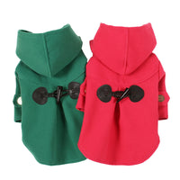 HKM-3170365 Hooded Double-Sided Cotton Trench Coat for Small Dogs - Classic British Style