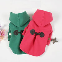 HKM-3170365 Hooded Double-Sided Cotton Trench Coat for Small Dogs - Classic British Style