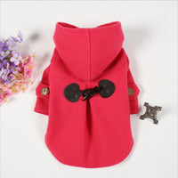 HKM-3170365 Hooded Double-Sided Cotton Trench Coat for Small Dogs - Classic British Style