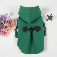 HKM-3170365 Hooded Double-Sided Cotton Trench Coat for Small Dogs - Classic British Style