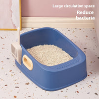 HKM-3171773 Cat Semi-Closed Toilet with Binaural Handle and Splash-Proof Sand Basin, Small Size, Durable PVC Material