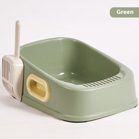 HKM-3171773 Cat Semi-Closed Toilet with Binaural Handle and Splash-Proof Sand Basin, Small Size, Durable PVC Material