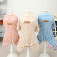 HKM-3172413 Cozy Coral Velvet Four-Leg Jacket for Cats and Dogs, Autumn & Winter Wear, Pink