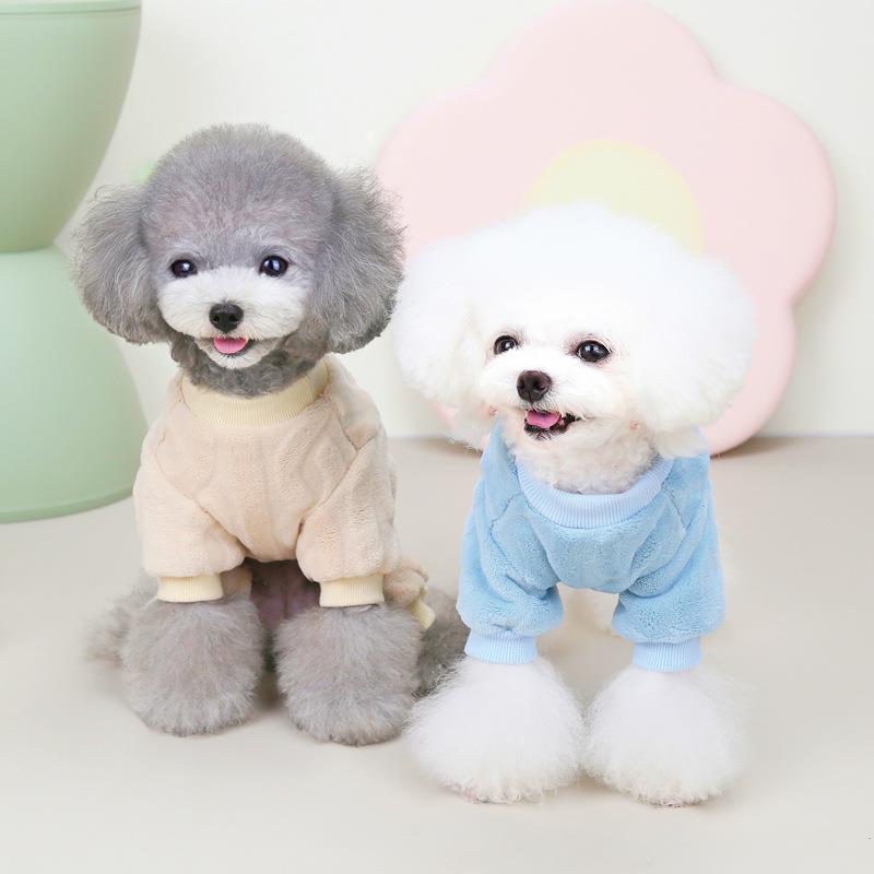 HKM-3172413 Cozy Coral Velvet Four-Leg Jacket for Cats and Dogs, Autumn & Winter Wear, Pink
