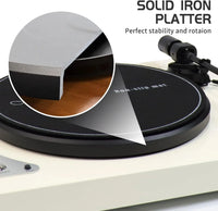 HKM-317267 Bluetooth Vinyl Record Player with Adjustable Counterweight and High-Fidelity Sound