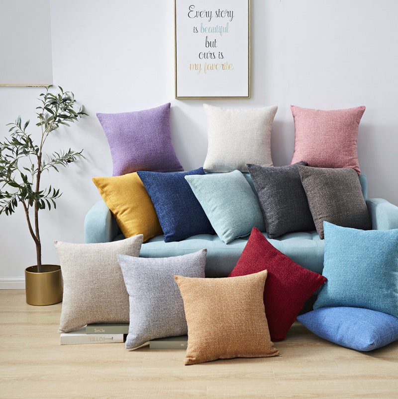 HKM-317395 Chenille Plain Hug Pillowcase for Office and Home - Available in Multiple Sizes