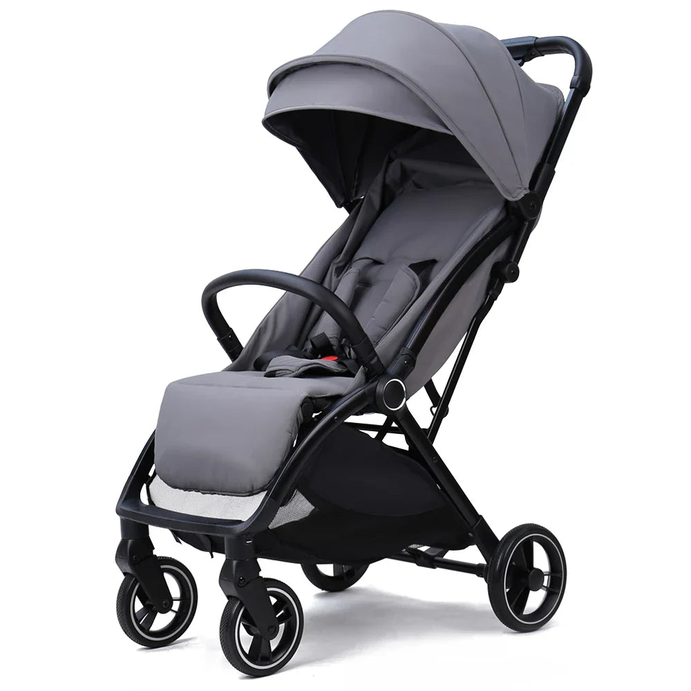 HKM-317459 3-in-1 Luxury Compact Baby Stroller with Gravity Auto-Folding Design