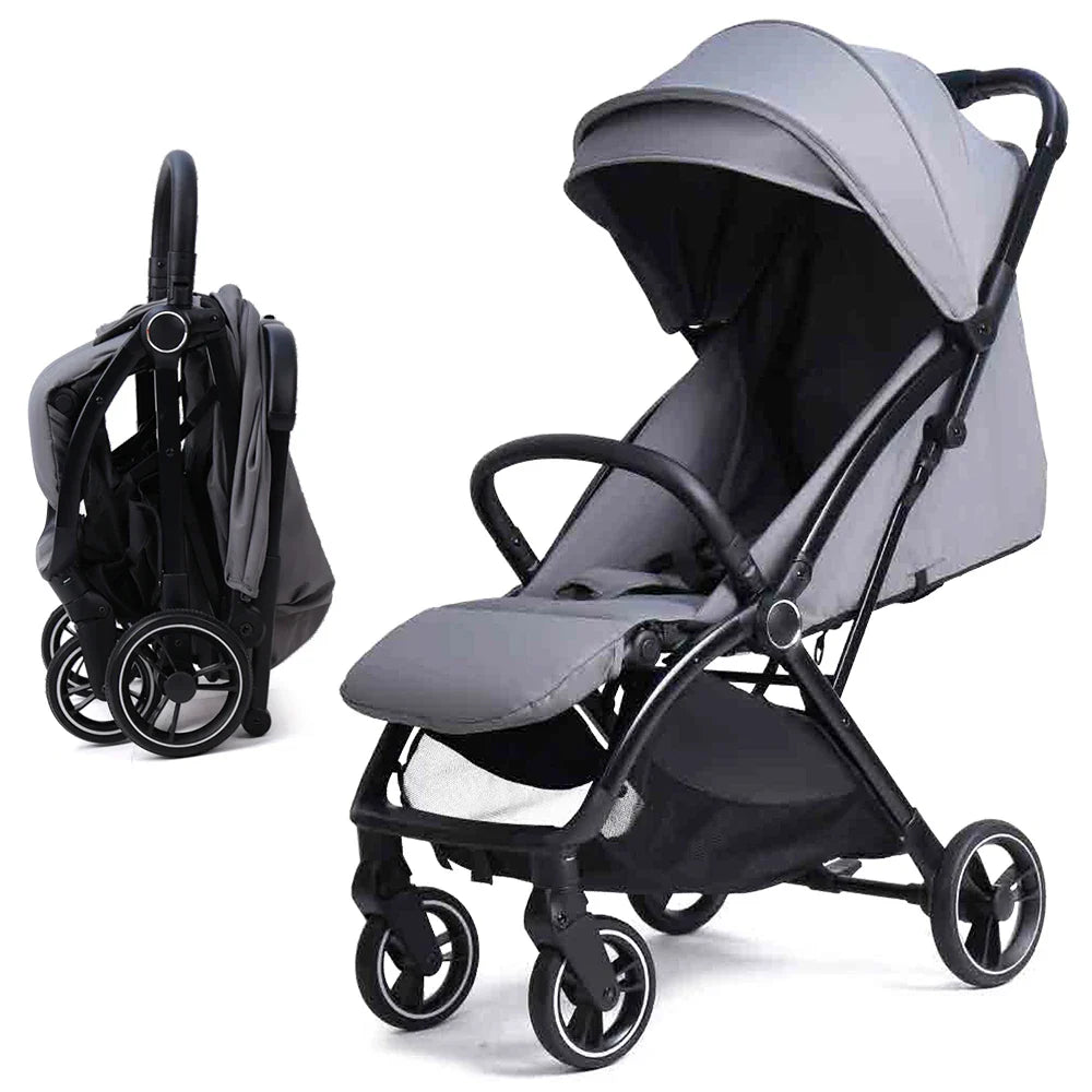 HKM-317459 3-in-1 Luxury Compact Baby Stroller with Gravity Auto-Folding Design