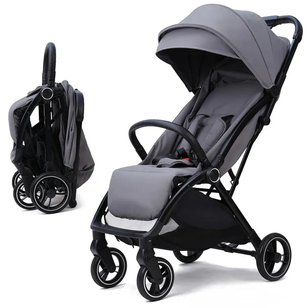HKM-317459 3-in-1 Luxury Compact Baby Stroller with Gravity Auto-Folding Design