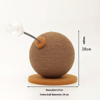 HKM-3175229 Anti-Scratch Cat Tumbler with Hemp Rope and Grasping Balls for Play and Relief