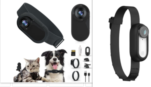 HKM-3175741 Wireless Cat and Dog Collar Camera for Indoor and Outdoor Use, USB Rechargeable