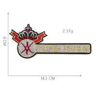 HKM-317587 Customizable Cartoon Crown Cloth Sticker Badge for Clothing Accessories - Polyester Twill with Hot Melt Adhesive, 5.1x10.8cm