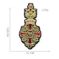 HKM-317587 Customizable Cartoon Crown Cloth Sticker Badge for Clothing Accessories - Polyester Twill with Hot Melt Adhesive, 5.1x10.8cm