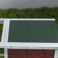 HKM-3177405 64" Wooden Outdoor Rabbit Hutch with Enclosed Run and Weather-Resistant Design